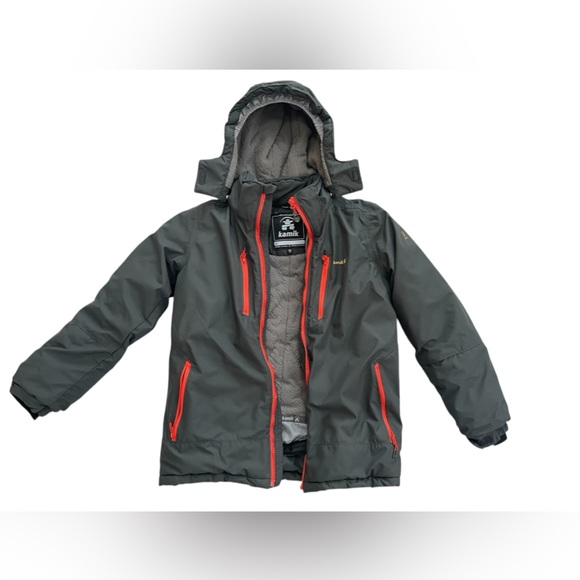 Kamik Other - Kamik Dark Gray Puffer Jacket with Red Zippers, Size Youth 14